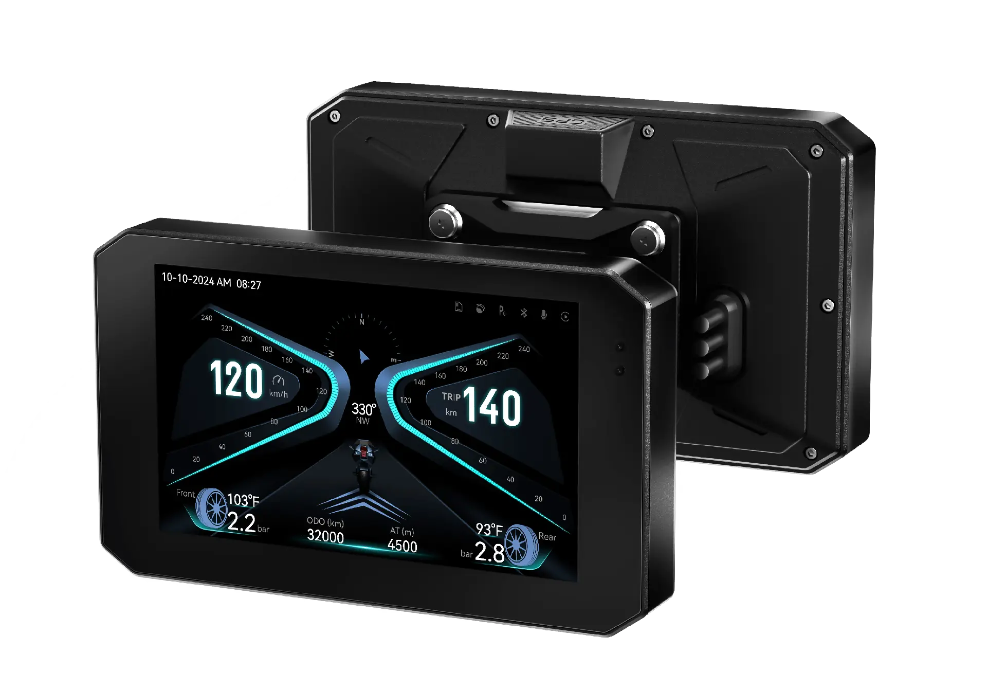 Motorcycle smart screen displaying GPS navigation and wireless CarPlay - Chigee Carpuride factory